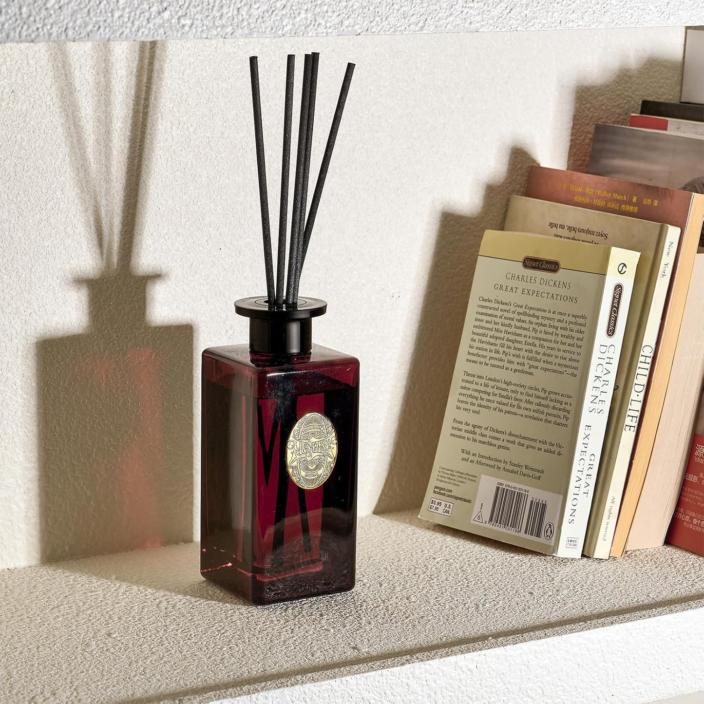 M&SENSE 6.3 oz Large Reed Diffuser Set | Lime+Basil Scent Oil Diffuser with Sticks | Hotel Collection Non-Toxic Home Fragrance |for Bedroom Bathroom Living Room - Colors B