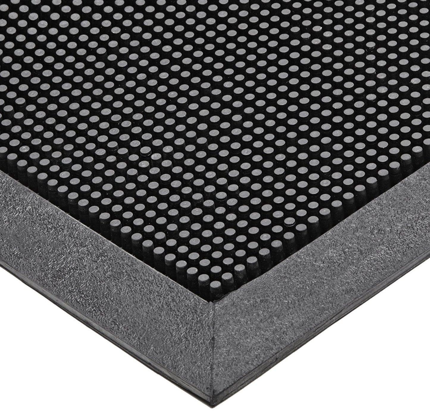 NoTrax 345 Scraper Outdoor Brush Mat, Natural Rubber Doormat for Outdoor Year-Round Use, Heavy-Duty, Durable, Beveled Edges, 28" x 46" Black, 345S2846BL