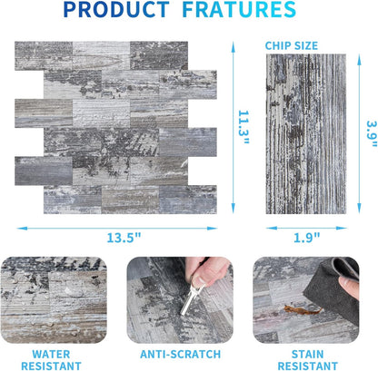 Art3d 10-Pack Peel and Stick Wall Tile for Backsplash, Stick on Stone Tile for Kitchen Bathroom Fireplace Vanitity in Stone Beige