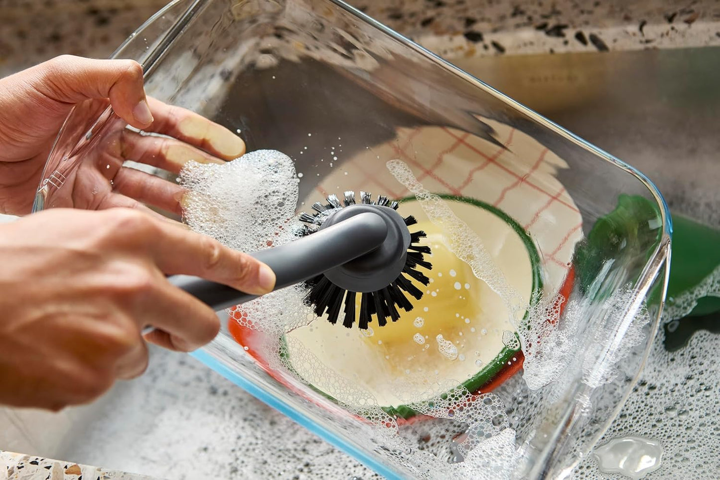 Joseph Joseph SinkTech Dish Brush with Replacement Head, Durable Bristles, Easy to Replace