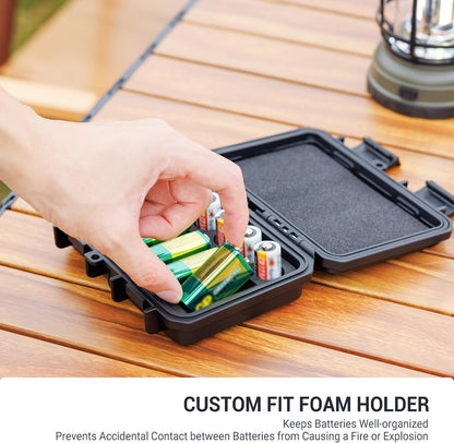 24 Slots CR2 CR123 CR123A Lithium Battery Organizer Case, IP67 Waterproof Hard Case for CR17345/CR16340/CR18350/CR15270(CR2) Explosionproof Batteries Storage Holder for Household Outdoor Camping