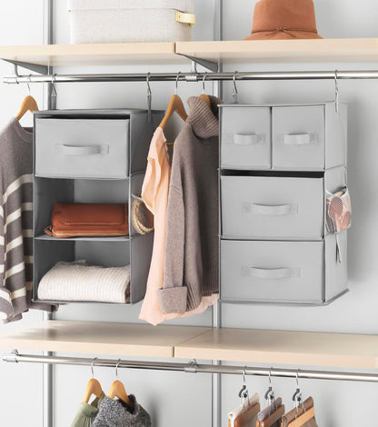 Whitmor 5 Section Closet Organizer - Hanging Shelves with Sturdy Metal Frame
