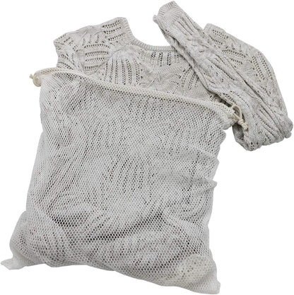 Simple Ecology Organic Cotton Mesh Laundry Bag; Machine Washing Bags for Delicates, Lingerie and Garments, Small 2 pack