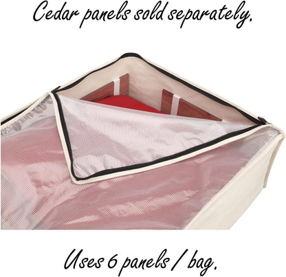 Household Essentials Cedarline 6‑Shelf Hanging Closet Organizer in Heavy‑Duty Cotton Canvas, Cream