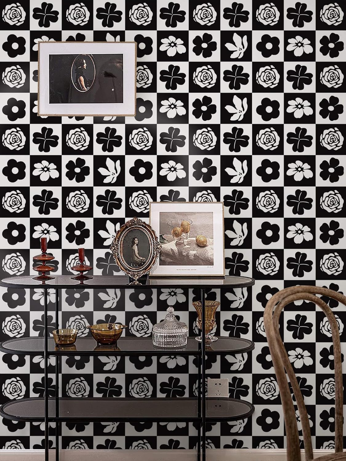 Heroad Boho Peel and Stick Wallpaper Beige Renter Friendly Wall Paper Peel and Stick Modern Contact Paper Neutral Geometric Wallpaper for Bedroom Bathroom Cabinets Decor Vinyl Waterproof 17.3"x78.7"
