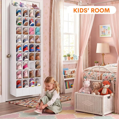 Ofiray-home 30-40 Pairs Over the Door Shoe Organizer | Large & Deep Pockets, Fits Boots, Sneakers or Larger Shoes, Space-Saving Hanging Shoe Rack