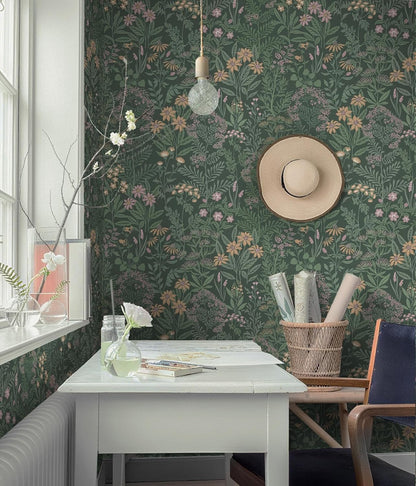 Safiyya Peel and Stick Wallpaper Floral Green and White Leaf Contact Paper for Cabinets 17.3"x 78.7" Self Adhesive Removable Wallpaper for Bathroom Renter Friendly Wall Paper Vinyl Roll