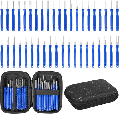 Terminal Pin Removal Tool Kit 82 Pcs Depinning Electrical Connector Pin Extractor Tool Set Wire Terminal Release for Automotive Car Household Devices - Black