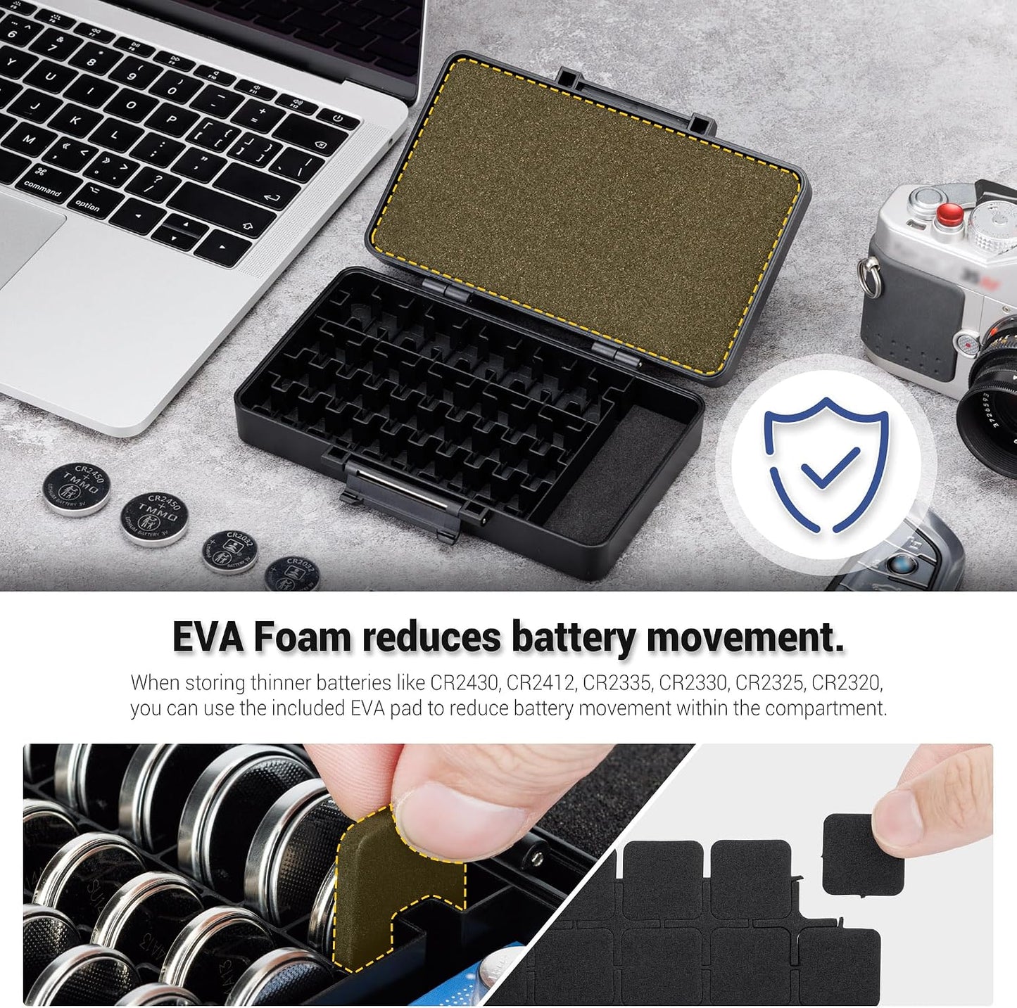KIWIFOTOS 27 AA + 35 AAA Combo Battery Case Set with Tester | 62 PCS AA AAA Battery storage, Pegboard compatible, Wall Mount Battery Organizer Dispenser, magnetic tester, no‑assembly