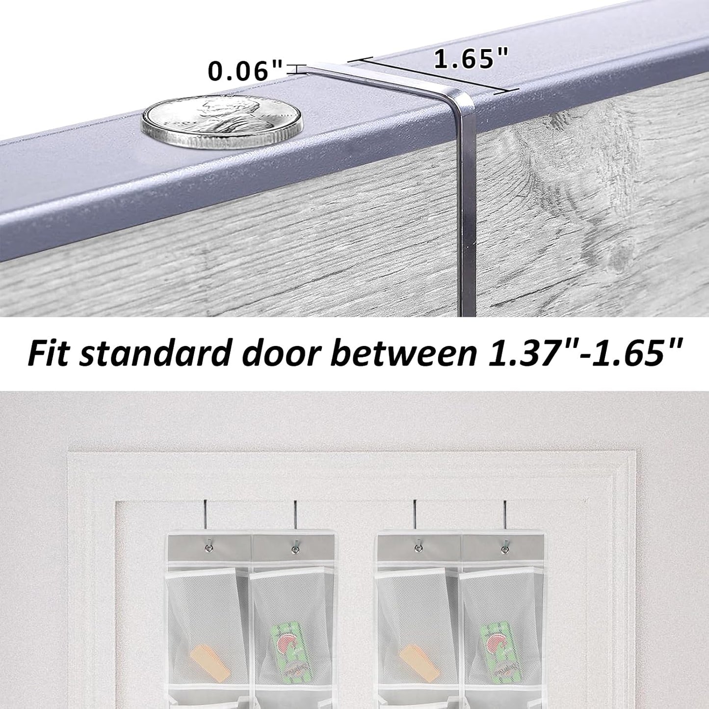 GOMAJI 2PK 12 Large Pockets Over Door Hanging Shoe Organizer