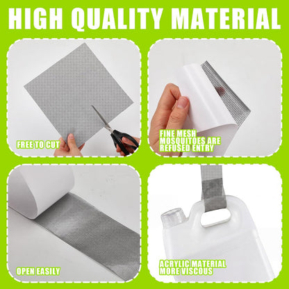 CroBlissful 6pcs Extra Wide 12" x 12" Window Screen Patches Repair Kit Black Screen Tape Mesh Replacement Door Strong Adhesive Fiberglass Repair for Window Door Holes Tent Nets