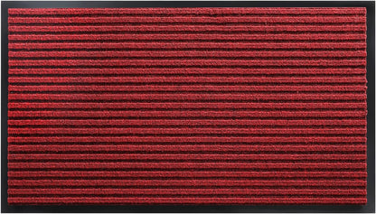 Yimobra Welcome Mat, Heavy Duty Sturdy Door Mats for Home Entrance Outdoor Indoor, Front Doormat for Outside Patio Floor Entry Porch Garage Office, Waterproof, Low Profile, 29.5x17, Black Grey
