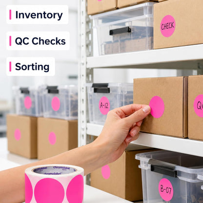 ChromaLabel 2 inch Color-Code Dot Labels | 500/Roll (Yellow)