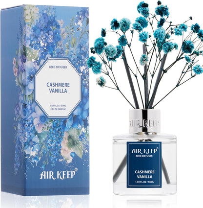Airkeep Reed Diffuser Set,3.38 fl oz (100 ml) - Clean Linen Oil Diffusers with 8 Reed Sticks,Home Fragrance Reed Diffuser for Bathroom Shelf Decor
