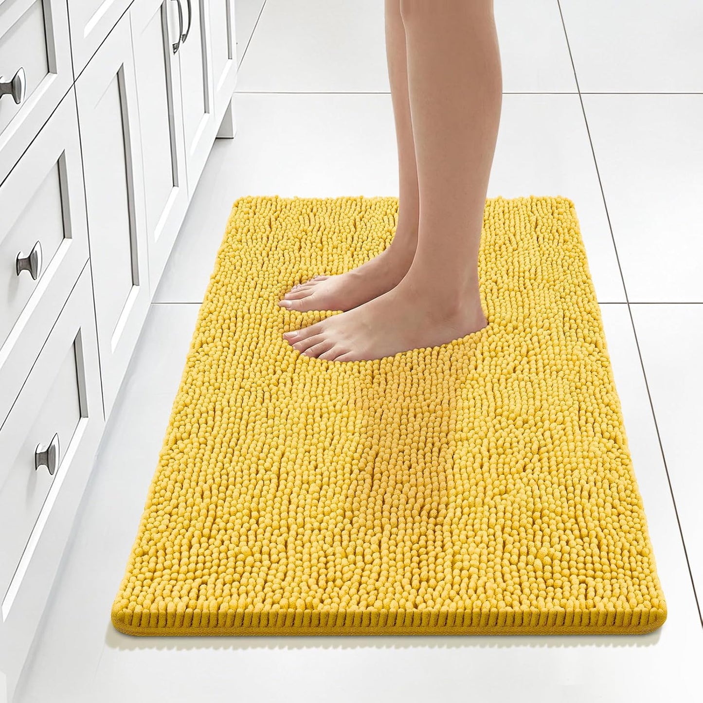 Bcoimo Bathroom Rugs 24x17, Bath Mats for Bathroom Non Slip with Rubber Backing,High Absorbent Microfiber Bath Rugs Quick Drying, Machine Washable, Durable Decor