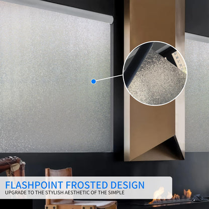 Frosted Window Film, Removable Glass Door Privacy Film, Suitable for Bathrooms, Offices, Static Cling Decorative Film, Reusable Window Stickers (Pure, 17.5X78.7 Inch)