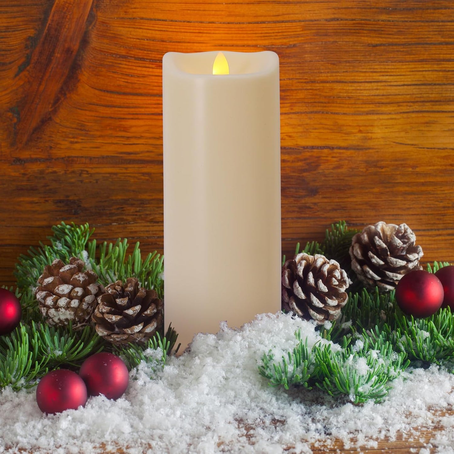 Flameless Flickering Candles with Remote and Timers, 1000 Hours Waterproof Outdoor Indoor Battery Operated LED Pillar Candles, Ivory Plastic, Set of 3(D 3" x H 4" 5" 6")