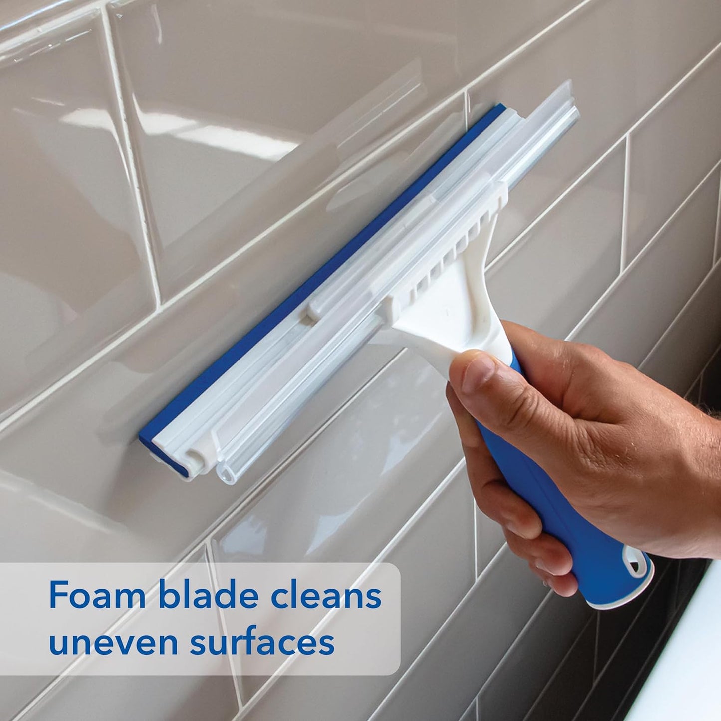 Unger 12” Glass & Surface Squeegee – Multipurpose Rubber Blade Squeegee for Shower Glass, Window Cleaning, Professional Grade Cleaning Tool for the Home