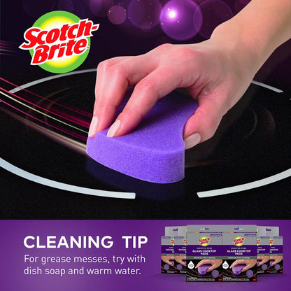 Scotch-Brite Scratch-Free Glass Cooktop Pads, Chemical Free Cleaning for Glass Stovetops, Tackle Burnt-On Messes, 2 Cleaning Pads