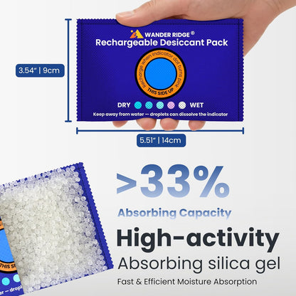 100g Rechargeable Desiccant Packs – Reusable Silica Gel Moisture Absorber, Car Dehumidifier Moisture Absorber with Humidity Indicator, Desiccant Packs for Storage, Closet & Gun Safe [5 Pack]