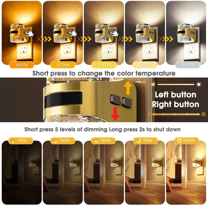 L LOHAS LED Motion Sensor Night Light,Dimmable Night Lights Plug into Wall, 2 Pack Acrylic Nightlight with 0-100 LM Adjustable Brightness, 3000K Plug in Night Light for Bathroom Hallway