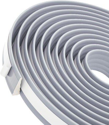 QDiShi 196" Wedge-Shape Weather Stripping Door Seal Weatherproof Foam Seals Self Adhesive Insulation Anti-Collision Strip Soundproofing Frame Insulation Tape Fits 0.13-0.31" Gaps(Grey)