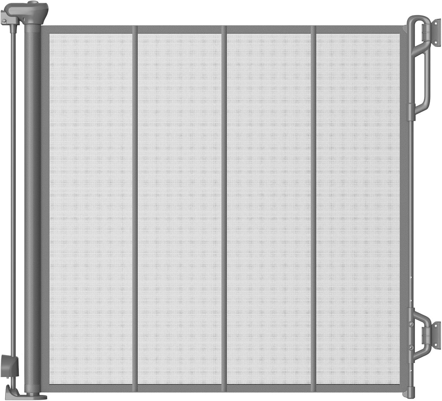 SPACEANY Reinforced Retractable Baby Gate, Mesh Dog Gate, Child Safety Gate for Doorways, Stairs, Hallways, Indoor/Outdoor, Wide Openings -33.5" Tall, Width up to 55" Gray