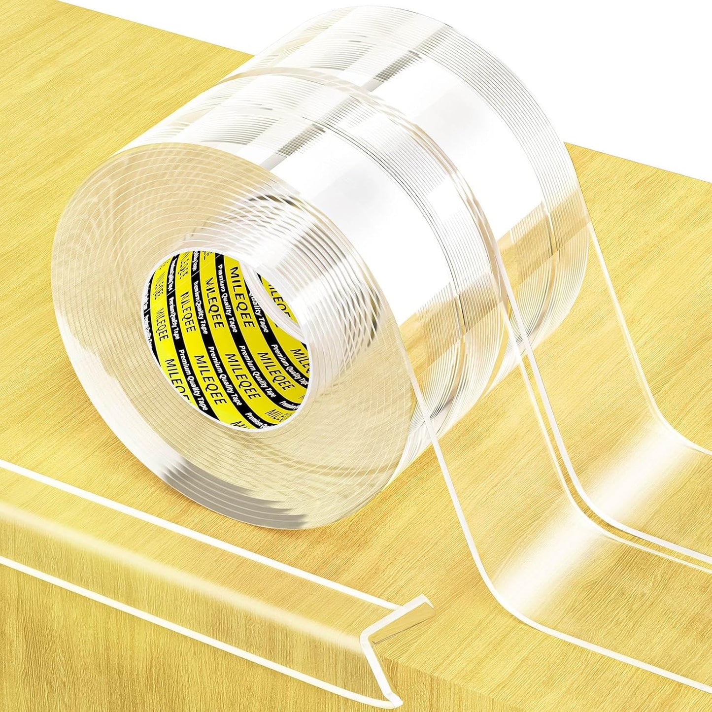 2Pack Clear Edge Protector Strip, 0.8in x 9.84FT(19.68FT Total), Sharp Edge Wrap Cover Tape, Self Adhesive Protective Bumper Guards for Cabinet Door Desk Glass Table Furniture, Kitchen Countertop