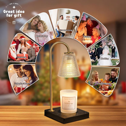 Hong-in Candle Warmer Lamp with Timer-Dimmable Adjustable Height Candle Lamp Warmer, Birthday Gifts for Women Mom Her, Housewarming Office Home Decor,Wax Warmer for Scented Wax Jar Candles