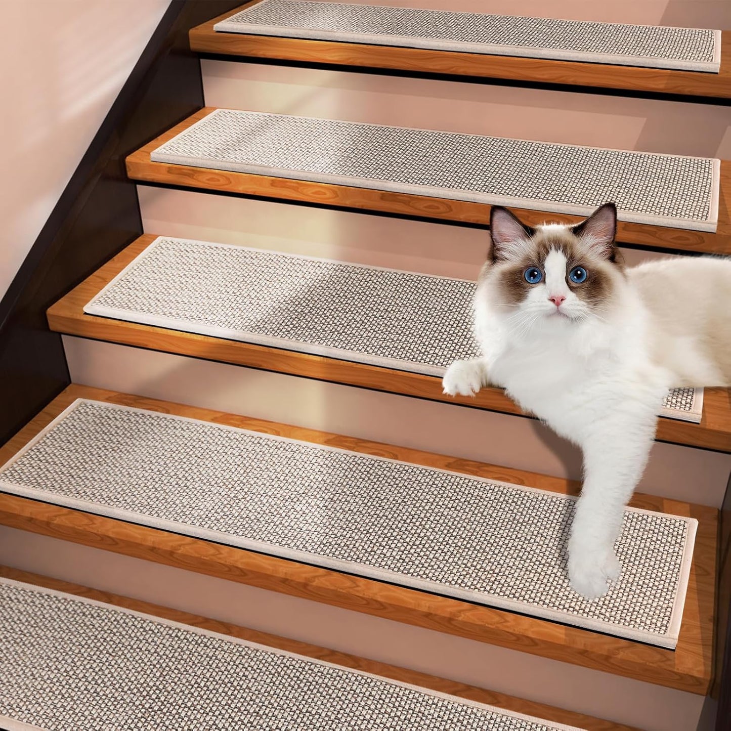 15 Pack Non Slip Stair Treads,8" X 30" Non Slip Carpet Stair Treads with Reusable Adhesive Rubber Backing,Staircase Step Treads Carpet Treads for Wooden Steps Indoor (Dark Gray)