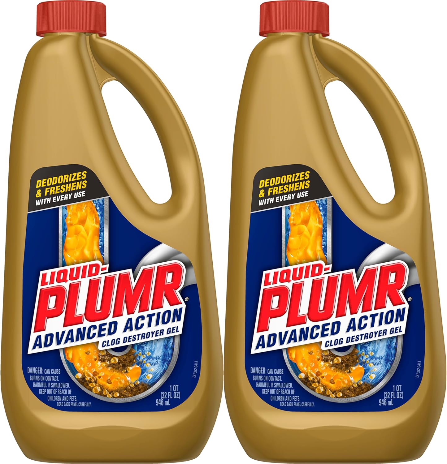 Liquid-Plumr Pro-Strength Full Clog Destroyer, Bathroom & Kitchen Sinks, Shower and Tub Drain, Safe for Pipes, Liquid Drain Cleaner, 32 Fluid Ounces