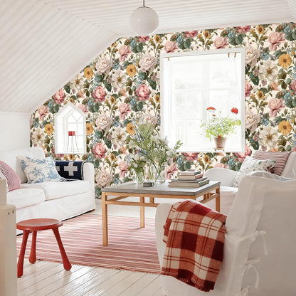 Orainege Pink Floral Peel and Stick Wallpaper Removable Self Adhesive Wallpaper 16.9inx118.1in Modern Wall Paper for Bedroom Bathroom Green Leaf Contact Paper for Cabinets