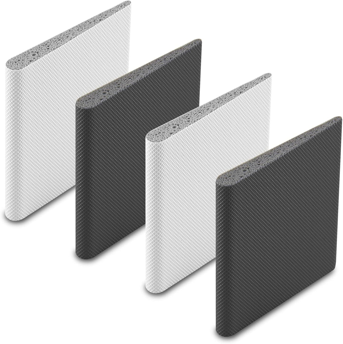 4 Pcs Door Corner Seals, Exterior Door Jamb Frame Seal, Self-Adhesive Wedge Draft Stoppers Foam Pads for Weather Stripping Noise Isolating (White)