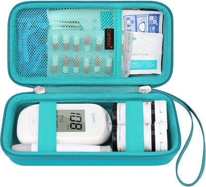 Canboc Diabetic Supplies Case, Carrying Organizer for Glucose Meter, Lancing Device, Blood Sugar Test Strips, Lancets, Insulin Pens, Alcohol Wipe and Other Diabetes Care Accessories, Rose Gold