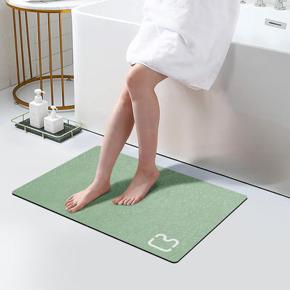 Diatomaceous Earth Bath Mat Rugs Super Absorbent Diatomite Stone Bath Mat Non Slip Quick Dry Thin Bathroom Mat Fit Under Door, Floor Rugs in Front of Bathtub, Shower Room, Sink,15.7"x23.6", Grey
