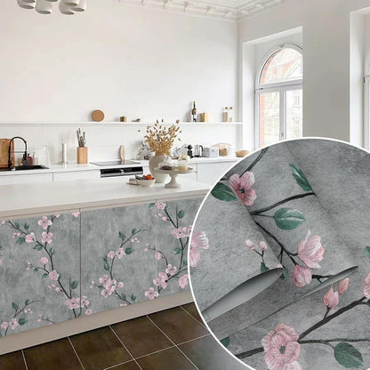 SOON AFTER 17.5”x120” Floral Peel and Stick Wallpaper Flower Tree Contact Paper Self Adhesive Removable Modern Sage Green Wall Paper Decorative Wall Covering Countertop Vinyl Film Roll