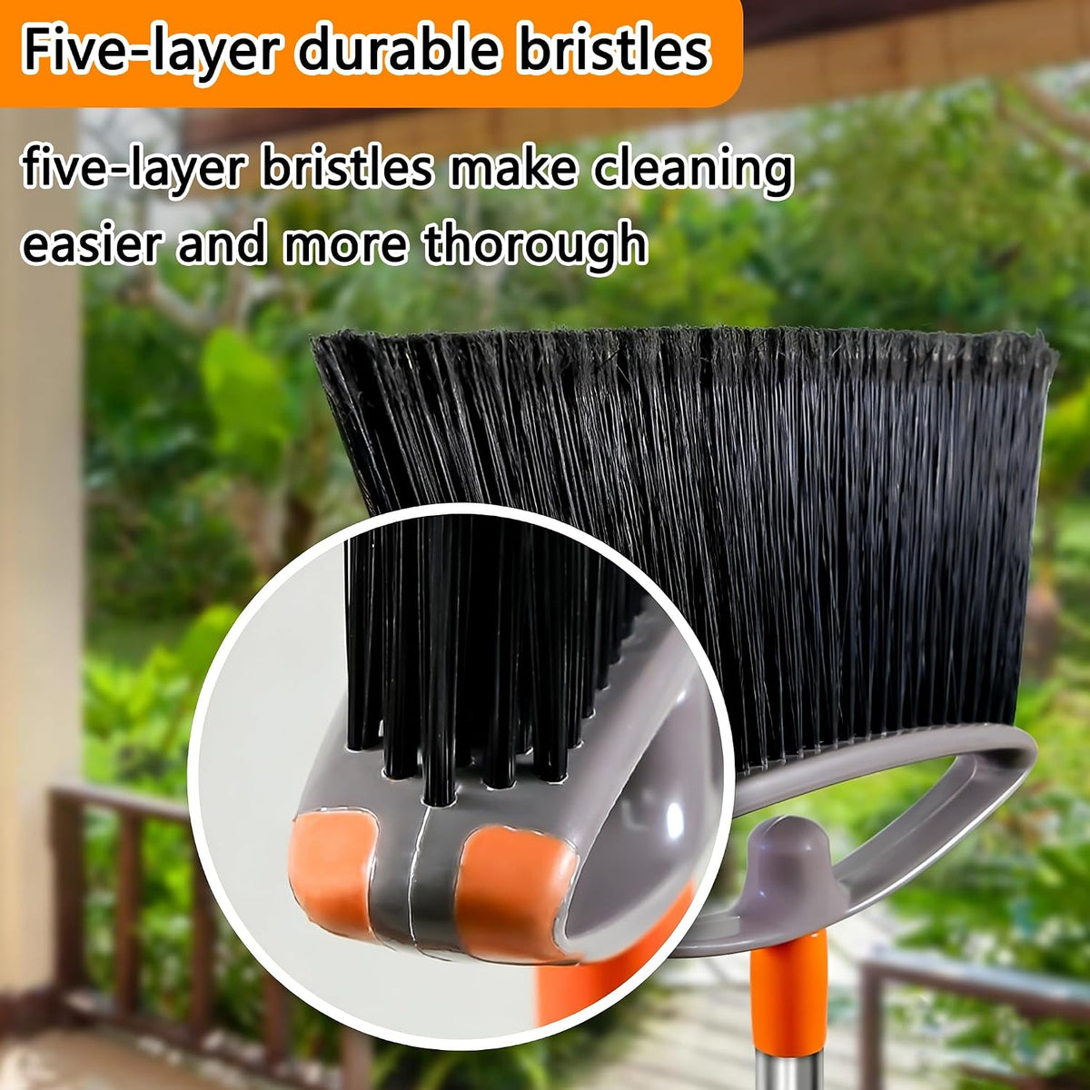 Heavy-Duty Broom, Suitable for Both Indoor and Outdoor use, Ideal for Cleaning Yards, garages, Shopping Centers, Kitchens, Balconies, Offices, and pet Hair