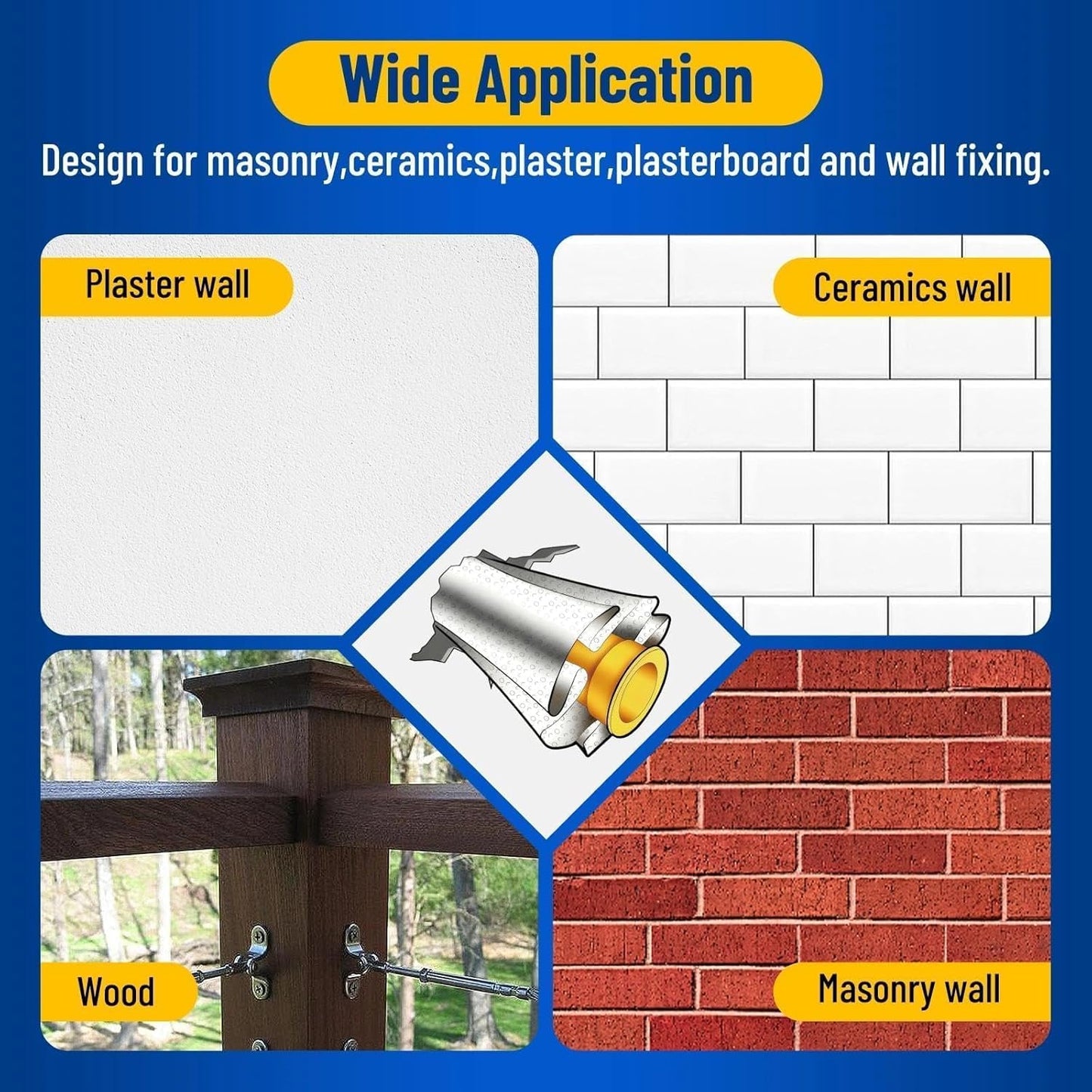 Kenbry Drywall Anchor Repair Kit,1.96' x 39.37' Patch Easy Cut for Fast Loose Anchors Fix, No Need to Redrill or Fill, Ideal for Most of Surfaces