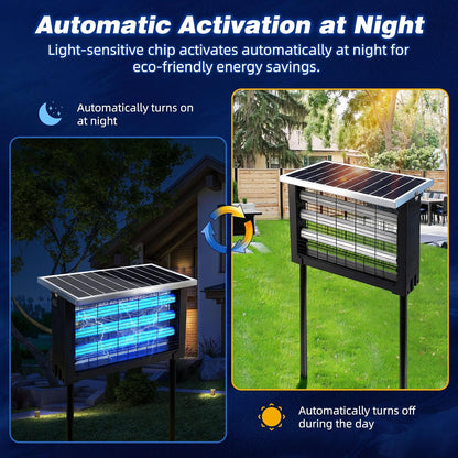 Powerful Large Solar Bug Zapper for 3000 sq.ft with 13FT Extension Cord | Rechargeable Outdoor Mosqutio Killer with 13W Solar Panel, Waterproof Solar Bug Zapper for Patio Garden Backyard RV Camping