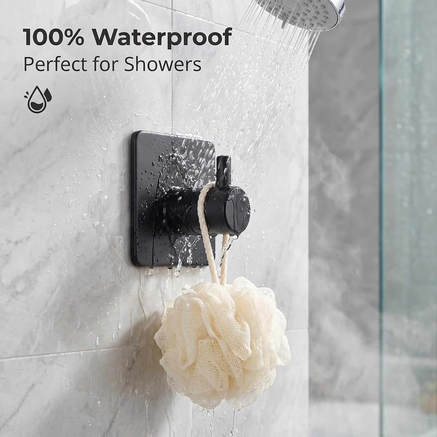 Fotosnow Adhesive Towel Hooks 15lbs Heavy Duty Wall Hooks Waterproof Stainless Steel Hanger for Hanging Coat, Hat, Towel Robe Hook Rack Wall Mount- Bathroom and Bedroom 4-Packs