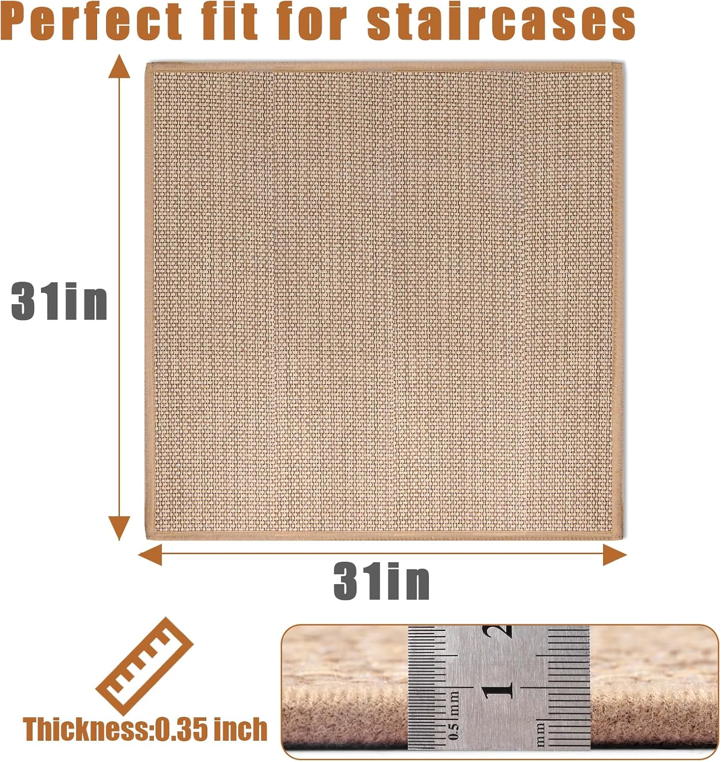 15Pcs Stair Treads for Wooden Steps With Self Adhesive, 8"x30" Non Slip Stair Runners-Peel & Stick Indoor Stair Carpet Runner, Resistant Runner for Kids, Elders and Pets, Black