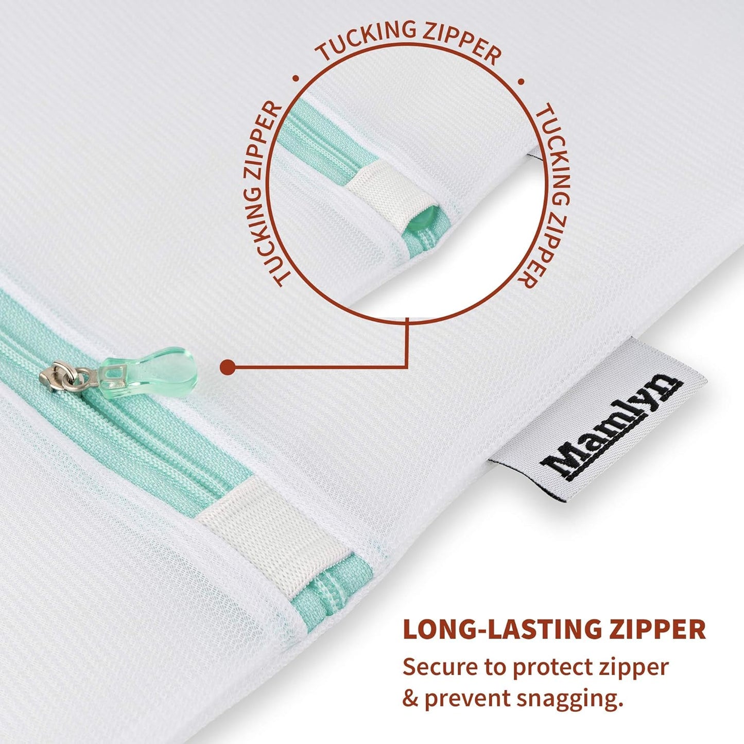Mamlyn Mesh Laundry Bag for Delicates, Wash Bag for Underwear and Lingerie, Makeup Organizer Bag (2 Small)