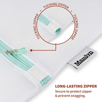 Mamlyn Mesh Laundry Bag for Delicates, Wash Bag for Underwear and Lingerie, Makeup Organizer Bag (2 Small)