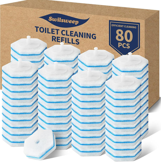 100 Count Toilet Bowl Wand Refills, Disposable Toilet Cleaner Refills, Disposable Wand Heads Compatible with Clorox and the Most Toilet Brushes,unscented
