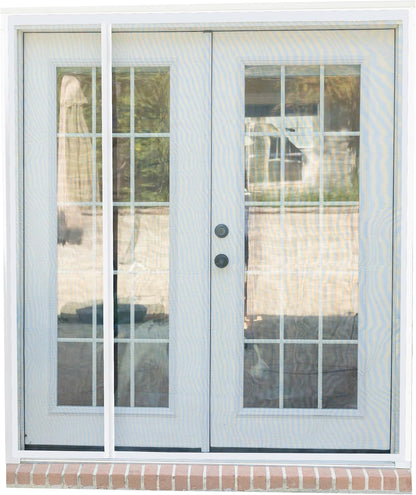 Fenestrelle Magnetic Screen Door for French & Sliding Door – Heavy Duty, Hands Free Fiberglass Mesh with Self Closing Magnetic Seal, White Trim – Fits 70" x 80" Doors (Screen Size 72" x 82")