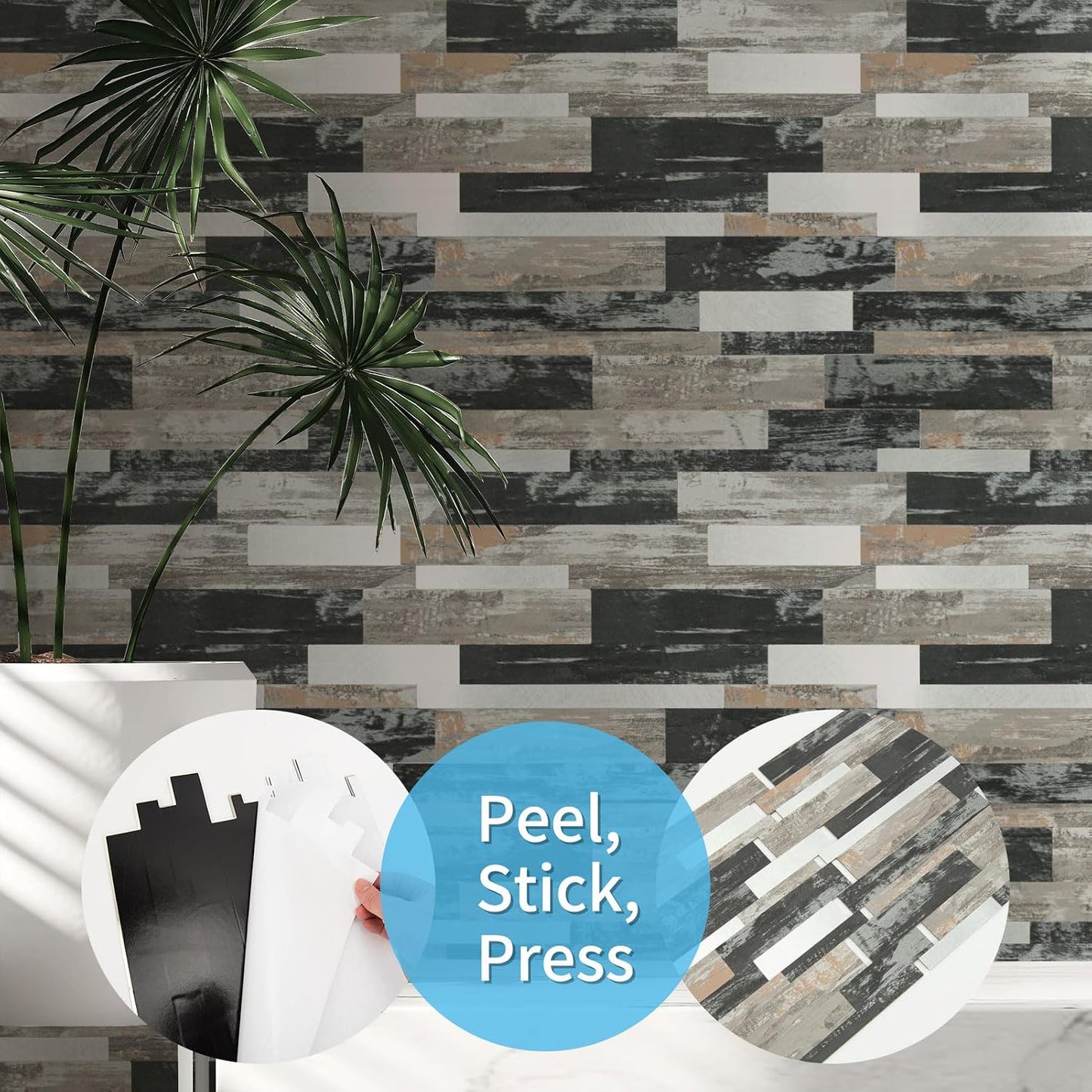 Art3d 10-Sheet Peel and Stick Backsplash Tile for Kitchen Bathroom Fireplace Laundry Room in White Slate with Gold Studded