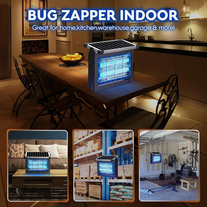 Solar Bug Zapper Outdoor, PhatroyYee Mosquito Zapper 4500V, Waterproof Portable Fly Zapper, Rechargeable Electric Mosquito Killer, Cordless Fly Insect Mosquitos Trap for Patio Yard Home Garden Camping
