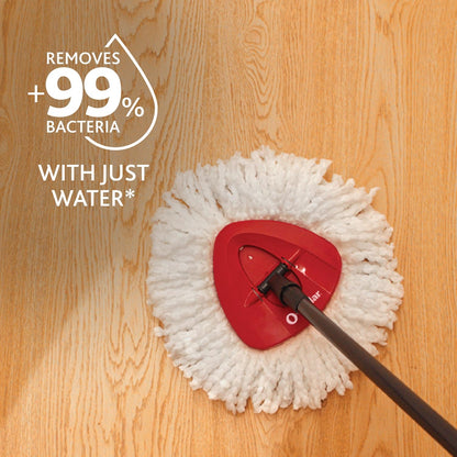 O-Cedar EasyWring Microfiber Spin Mop & Bucket Floor Cleaning System + 2 Extra Refills, Red/Gray