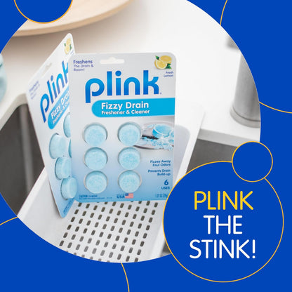 Plink Fizzy Drain Cleaner, 6 Count (Pack of 2), Lemon Scent