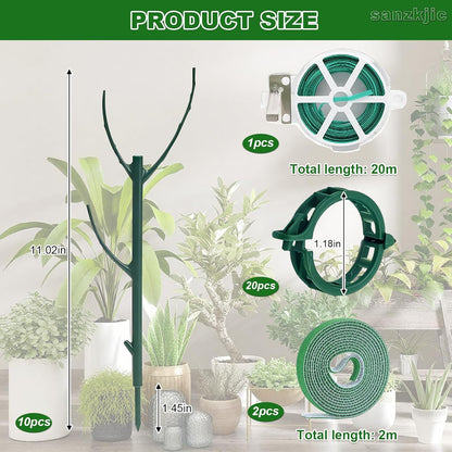 5pack Adjustable Plant Support Pole – Stackable Indoor/Outdoor Support Pole with Clamps, Suitable for Supporting Monstera and Climbing Plants, Garden Accessories, Perfect Replacement for Plant Stakes